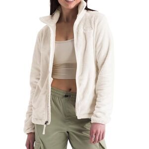 THE NORTH FACE Women's Osito Full Zip Fleece Jacket Light Grey& White Sz.L